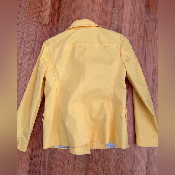 J Crew Womens sz 2 bright Yellow Trudy Peacoat Blazer Double breasted Coat - Picture 4 of 13